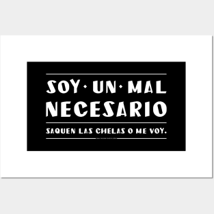 Soy un mal necesario. Texto blanco Posters and Art